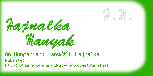 hajnalka manyak business card